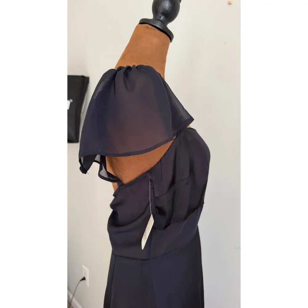Free People Anthropologie Black Jumpsuit Romper Size 6 Viscose NWT $88